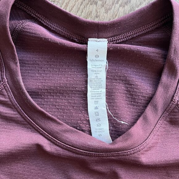 Lululemon Swiftly Tech Long Sleeve Top Size 4 Brown Seamless Running Yoga - Picture 2 of 6